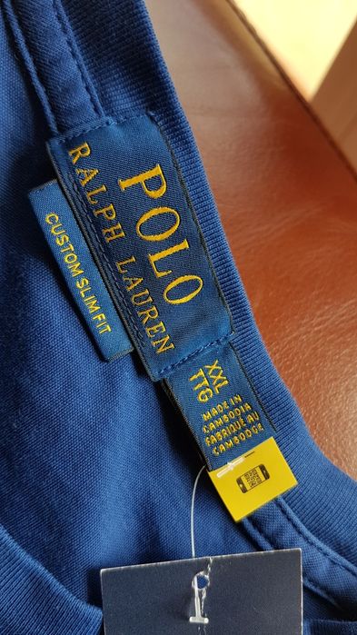 Polo Ralph Lauren lekko uszkodzony long sleeve, custom slim fit, XXL