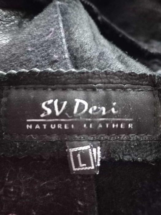 Дублянка дубленка натуральна,з лазерним напиленням, шоколад, р.L, нова