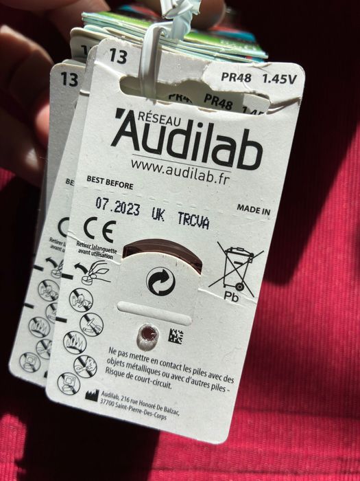 Lote pilhas aparelho auditivo P13 PR48