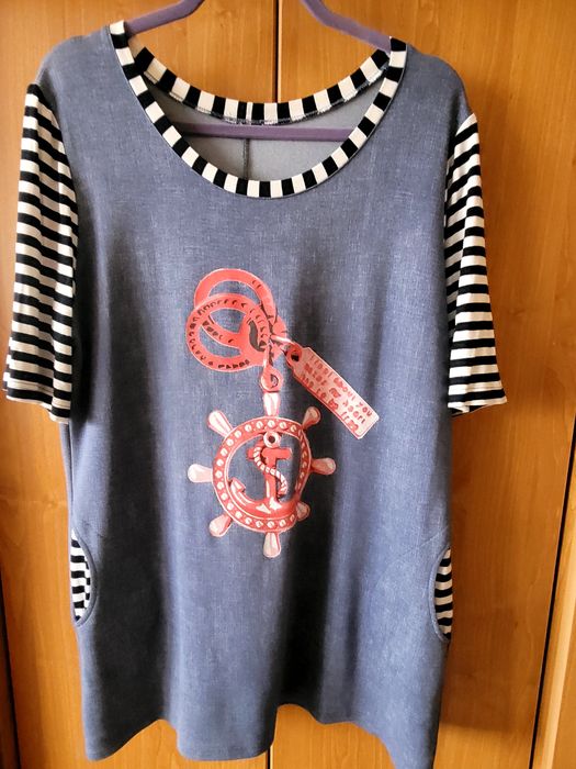 Bluzka w stylu marynarskim L/ XL