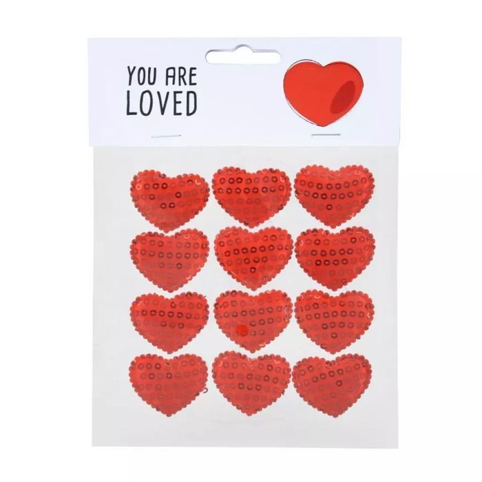 Naklejki cekinowe serca 12szt. Arpex