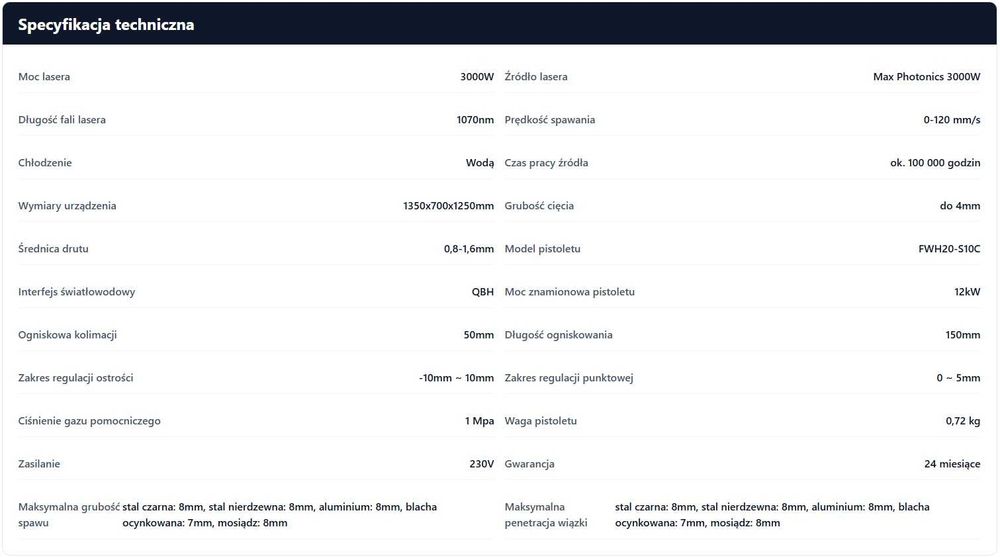 Spawarka Laserowa Smart Laser 3000W 4w1 - Przemysłowa