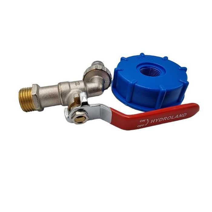 Zestaw zawór czerpalny 1/2″ ze złączką + złącze IBC do mausera