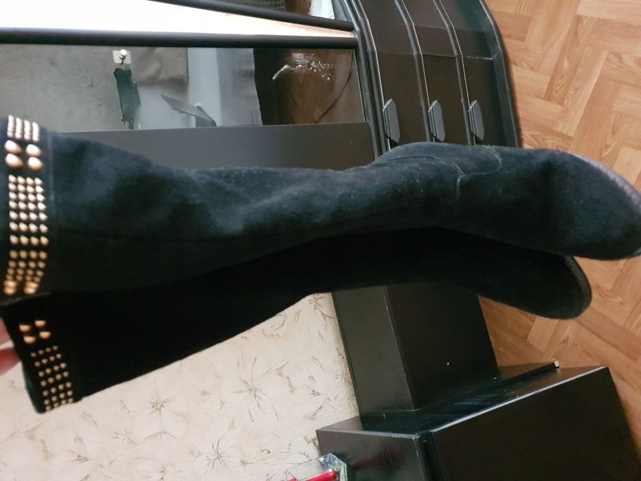 Сапоги из натуральной замши