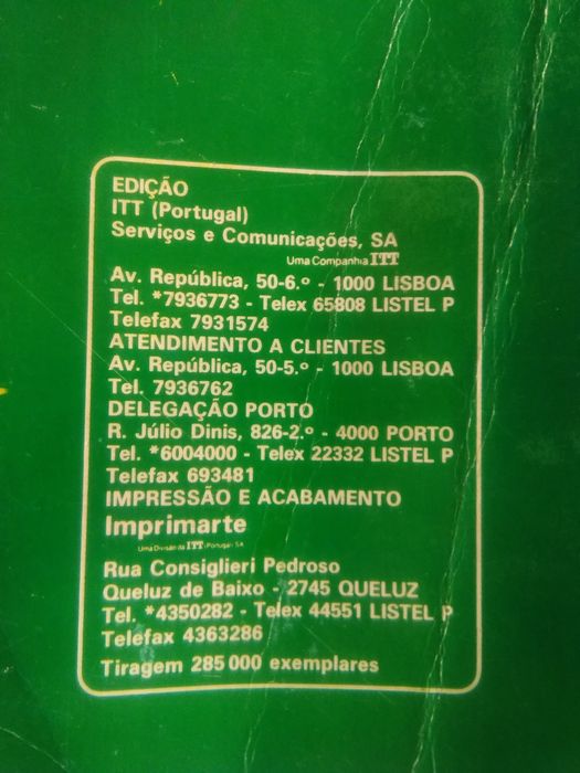 Lista Telefónica Nacional. Margem Sul do Tejo 90/91. TLP