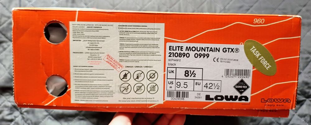 Buty wojskowe LOWA ELITE MOUNTAIN GTX Black 42.5
