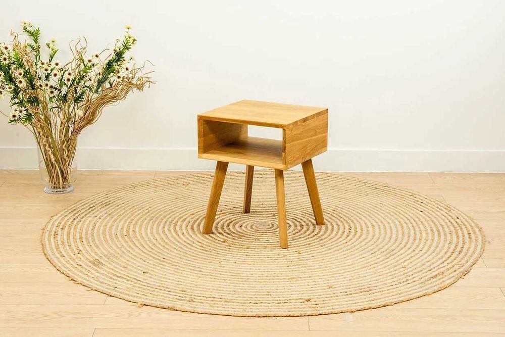 Szafka nocna, stolik nocny z drewna dębowego, stolik nocny drewniany