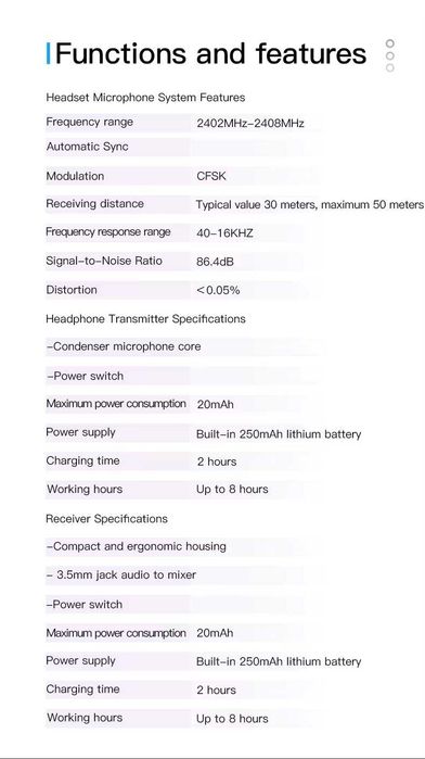 2.4G Microfone Sem Fio para Amplificação de Áudio Bluetooth