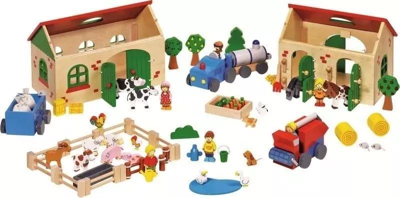 Zestaw drewniany Farma 71el. Goki
