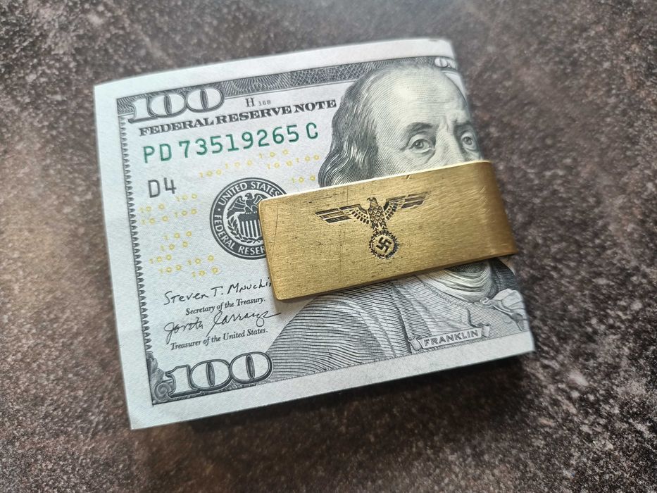 Зажим для денег и бумаг с клеймом nsdap германия рейх вермахт бронза