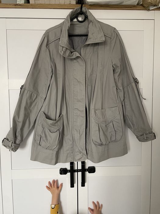 Płaszcz kurtka parka vintage szary L 40 oversize