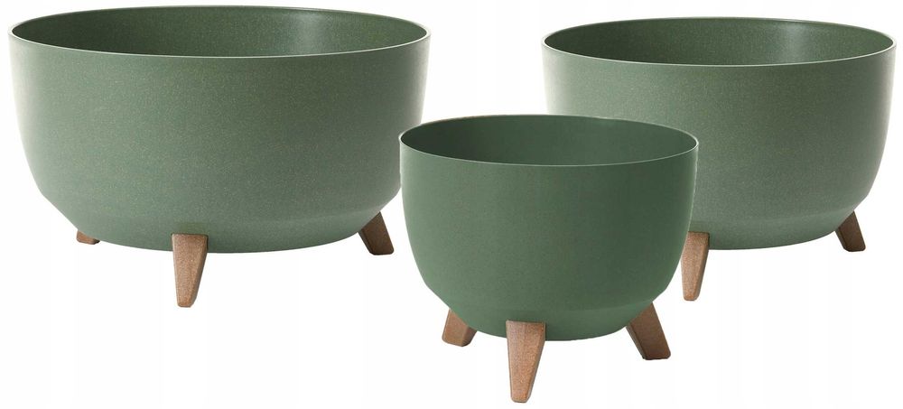 DONICZKA MISA ROMA ECO 24+29+40cm na nóżkach ZIELONY LEŚNY-zestaw 3szt