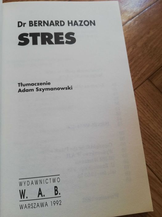 ksiazka: ,,Stres"