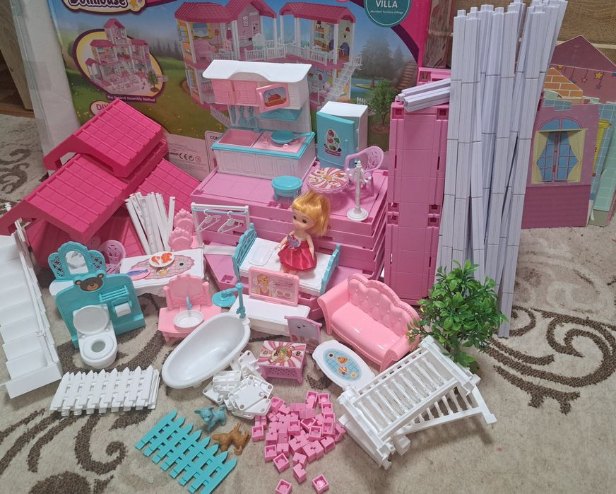 Ляльковий будиночок мрії DIY (з меблями та ляльками)! Б/у, не повний к