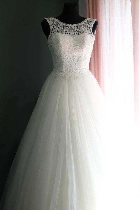 Suknia ślubna 34 36 xs s koronkowa dekolt plecy Afrodyta Mona Liza