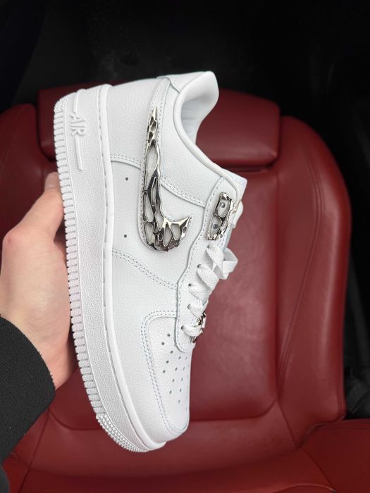 (ОПЛАТА ПІСЛЯ ОГЛЯДУ)Nike Air Force 1 Low Molten Metal Silver Найк Аір