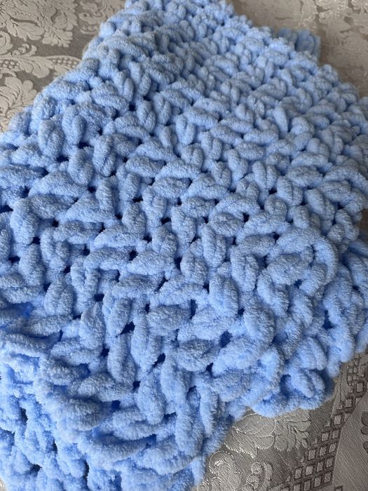 Плед дитячий голубого та білого кольору