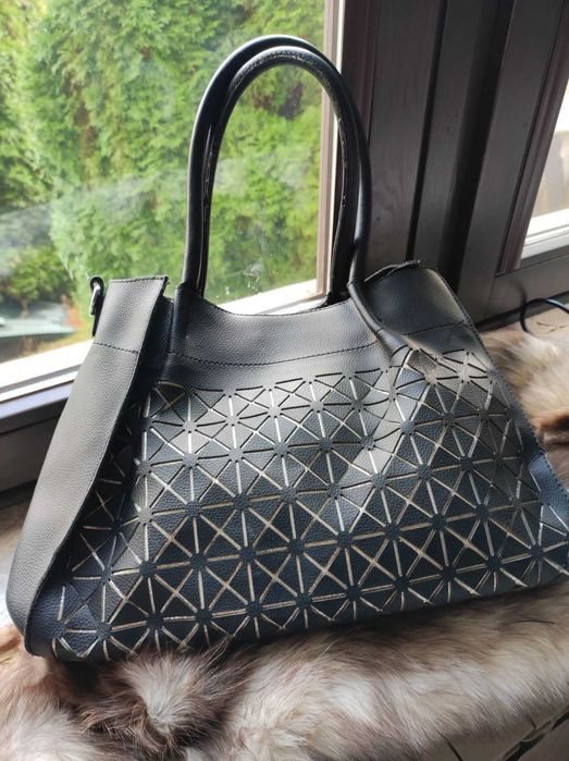 torebka do ręki shopper worek elegancka zdobiona tłoczony wzór