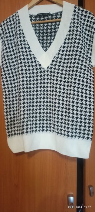 Жилет с принтом гусиная лапка в отличном состоянии..
