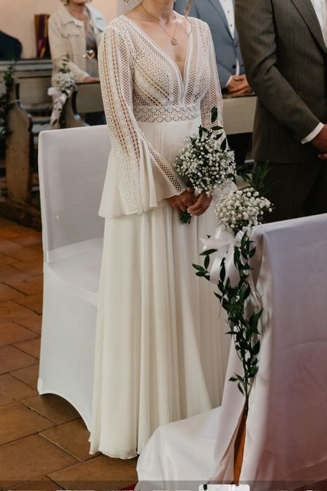 Suknia ślubna boho rustykalna