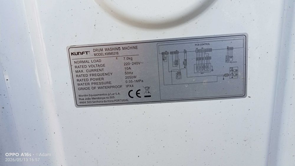 Máq. Lavar Kunft 7 Kg com garantia