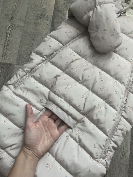 Зимовий дитячий комбінезон конверт для дівчинки reserved 68см