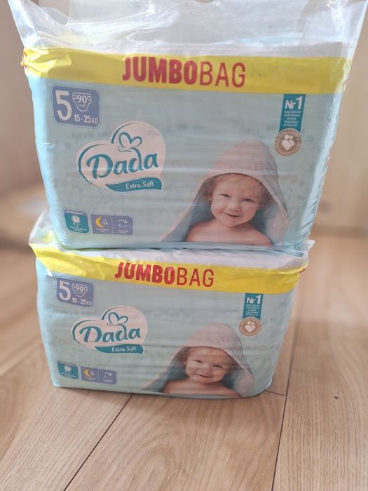 Dwie paczki pieluch pampersow rozm 5 Dada jumbo bag 180szt