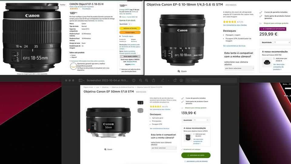 Canon 77D + 18-55mm como nova