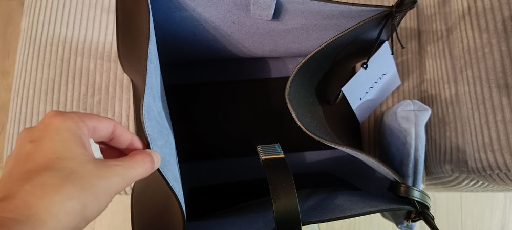 Nowa Skórzana Torebka LANVIN Concerto Arpège Tote MM – Czarna (Noir)