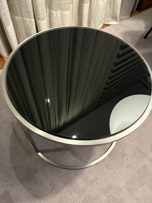 Mesa de centro Ile da Living Divani - preto com aço inox