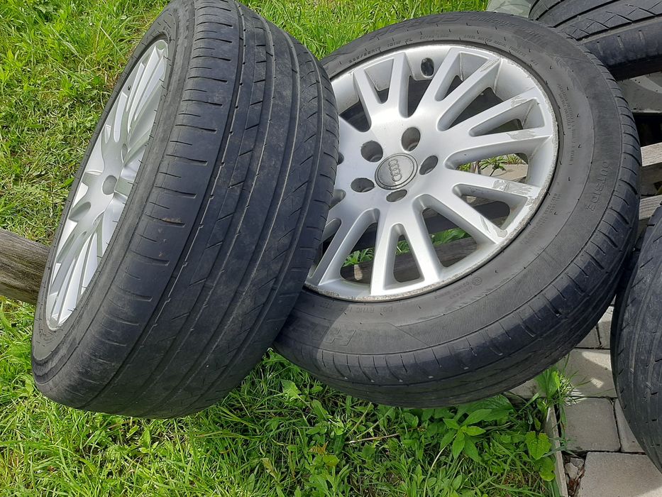 Продам титанові диски+літня гума Audi 225/55 R17 .