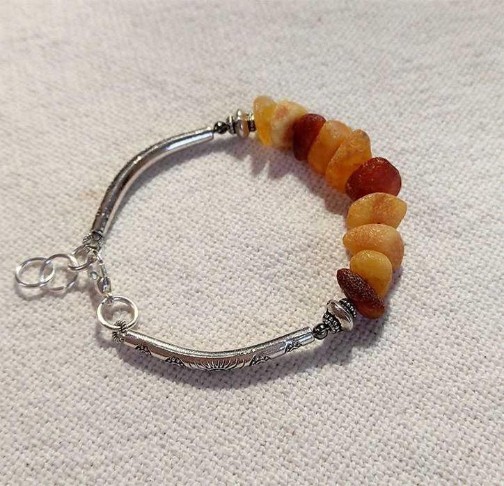 Браслет из янтаря, натуральный янтарь, янтарный браслет