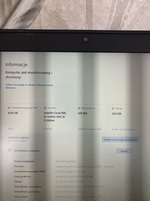 Laptop HP EliteBook 840 windows 10 Core i5