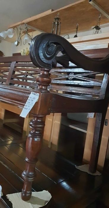 Siedzisko ławka drewniana lite drewno tekowe kolonialna FV DOWÓZ