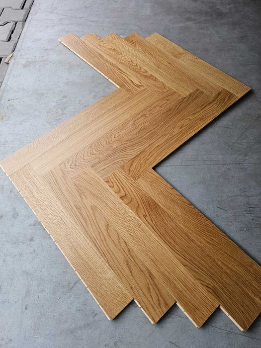 Jodełka klasyczna dębowa 10x68x500 lakier klasa select (27 m2)