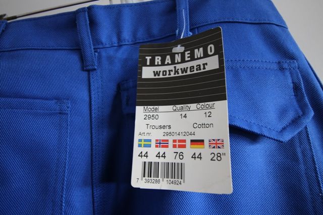 Calças de trabalho em ganga. Novas (com etiqueta). Marca Tranemo