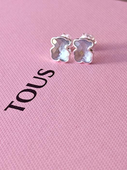 Tous color nowe kolczyki miś 1 cm jasny błękit