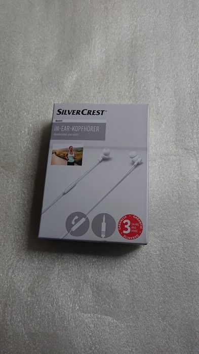 Słuchawki do biegania Mocny bas Białe douszne dokanałowe Jack 3,5 Nowe