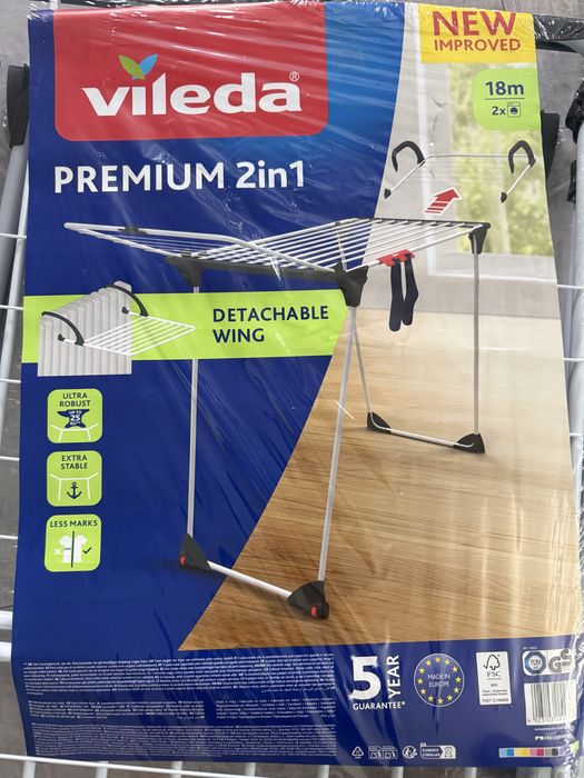 Nowa suszarka do ubran na pranie Vileda Premium 2in1 gwarancja