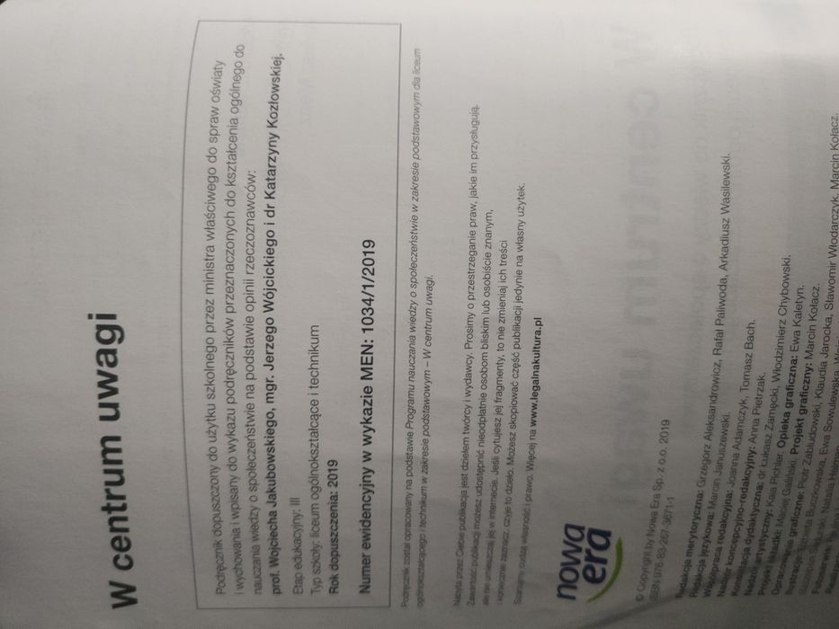 Podręcznik W centrum uwagi 1