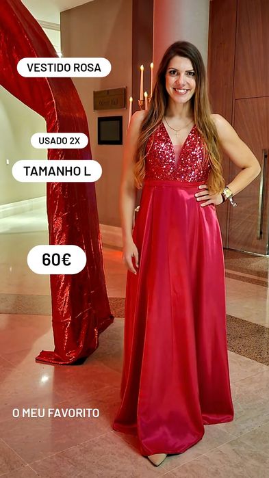 Vestido Gala rosa - alta qualidade