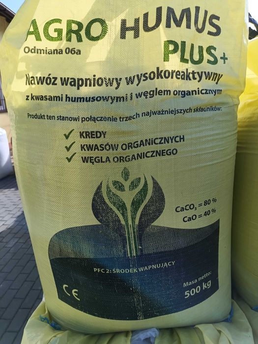Żywa kreda z humusem nawóz wapniowy wysokoreaktywny CaO 40 %