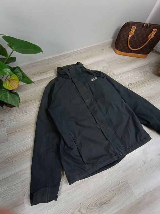 Czarna kurtka wiatrówka wiosenna męska Jack Wolfskin L stan bdb