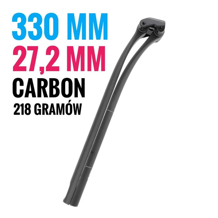 Carbon! Sztyca amortyzowana 27,2 mm 330mm carbon gravel amortyzator 355 zł