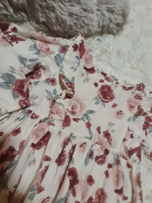 H&M * piekna * sukienka * kwiaty * 80
