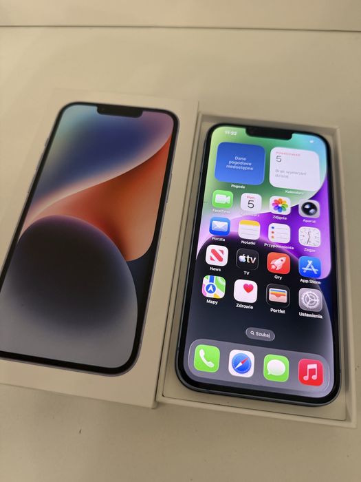 iPhone 14 128gb Blue Idealny Bateria 100%