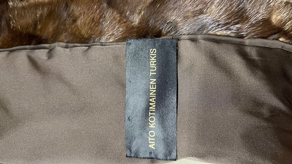 Натуральна норкова шуба з Фінляндії | довга | темно-коричнева