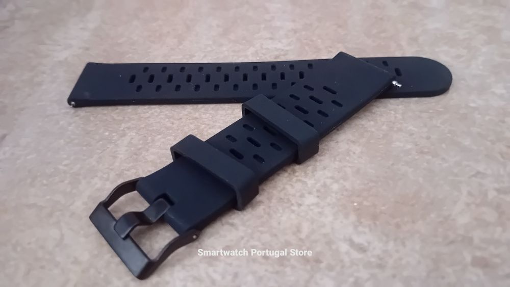 Bracelete 22mm em Silicone  : Preto