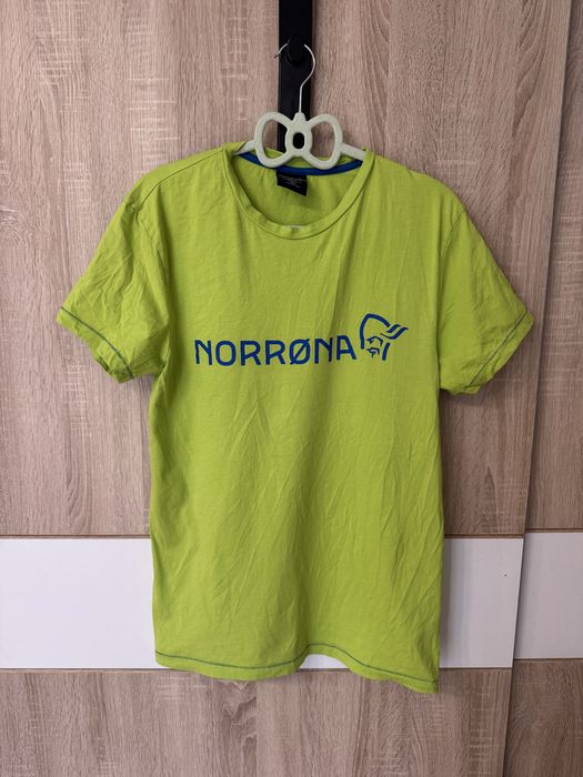 Koszulka Norrona M Tshirt Logowany Viking Falketind Zielona Gorpcore