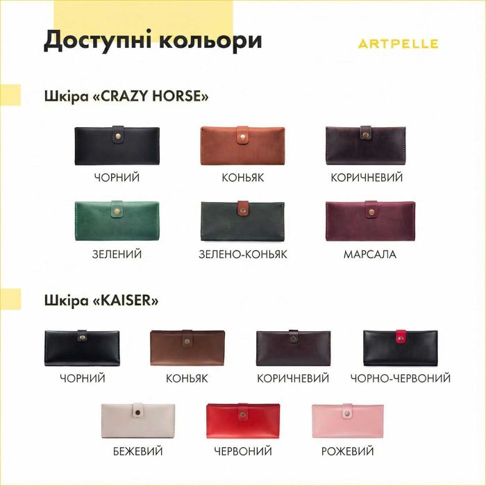 Жіночий портмоне, гаманець, клатч з натуральної шкіри, ручна робота